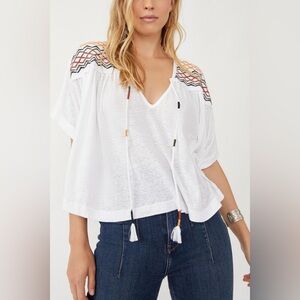 Free People Market Embroidered Top